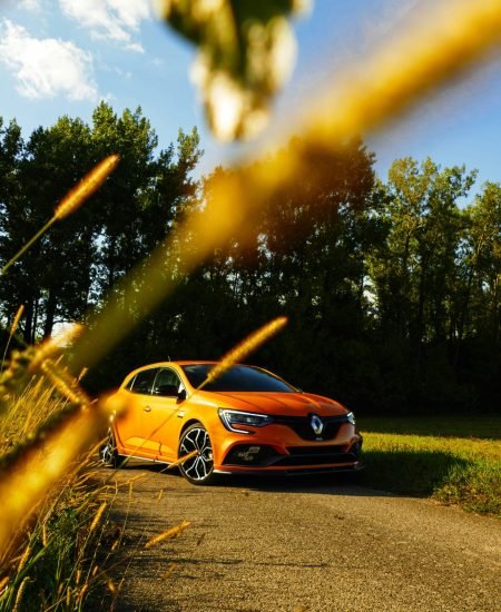renault parts orange on road